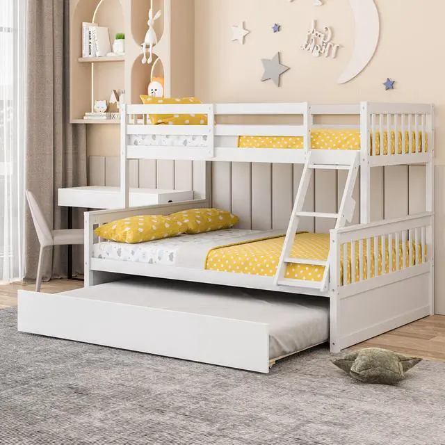 Alt view image 4 of 7 - SlickBlue Twin Over Full Convertible Bunk Bed with Twin Trundle