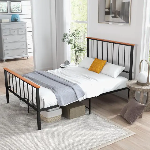Alt view image 4 of 7 - SlickBlue Full/Queen Bed Frame with Headboard and Footboard