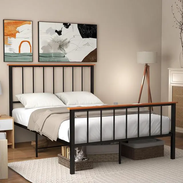 Alt view image 3 of 7 - SlickBlue Full/Queen Bed Frame with Headboard and Footboard