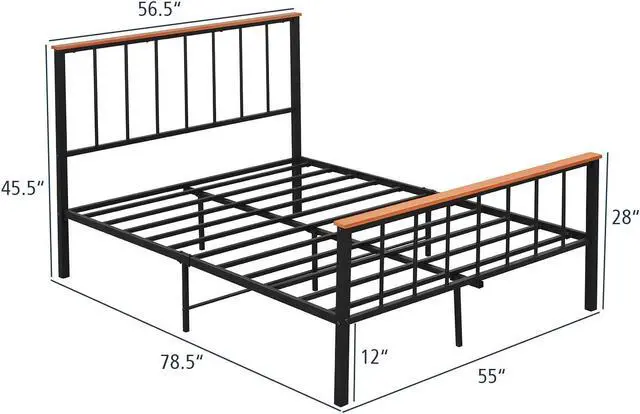 Alt view image 5 of 7 - SlickBlue Full/Queen Bed Frame with Headboard and Footboard