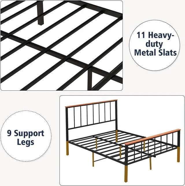 Alt view image 7 of 7 - SlickBlue Full/Queen Bed Frame with Headboard and Footboard