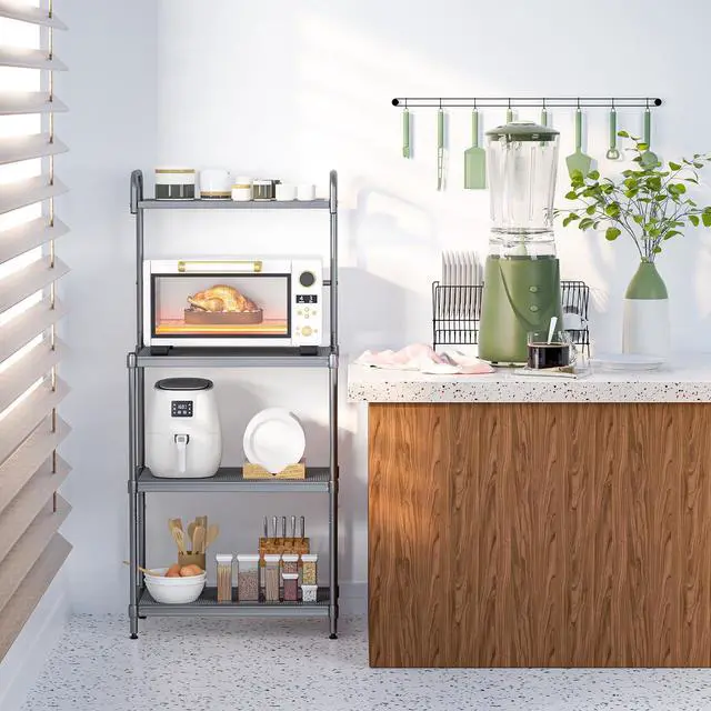 Alt view image 4 of 7 - SlickBlue 4-Tier Baker's Rack Stand Shelves Kitchen Storage Rack Organizer