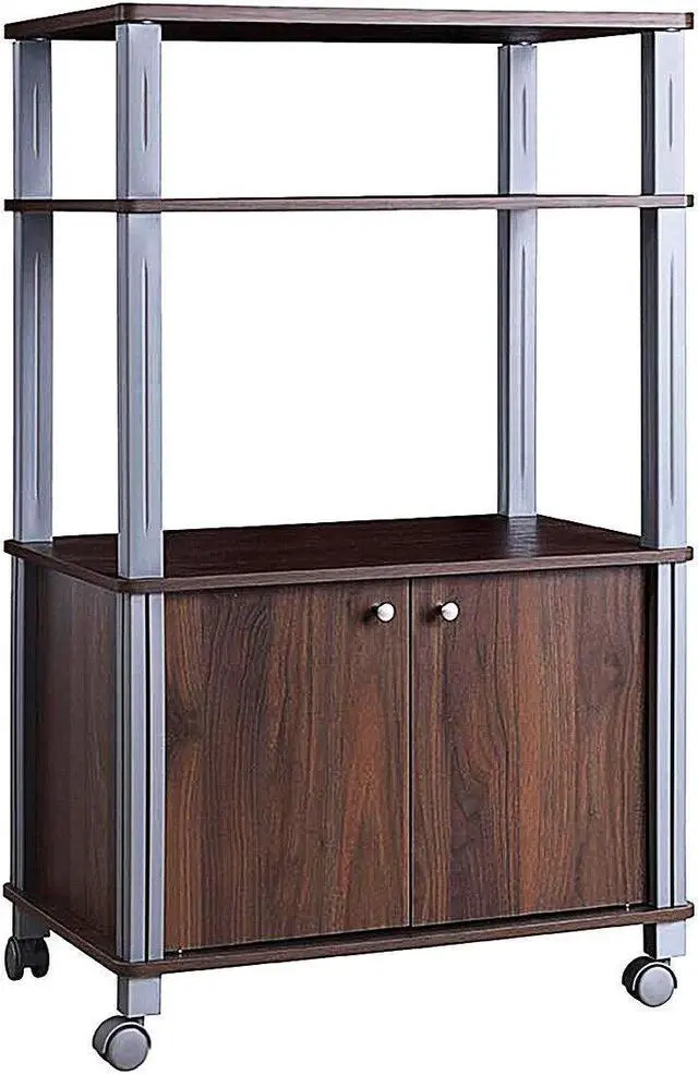 Alt view image 4 of 7 - SlickBlue Microwave Rack Stand Rolling Storage Cart