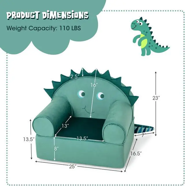 Alt view image 4 of 6 - SlickBlue Original Kids Sofa with Armrest and Thick Cushion