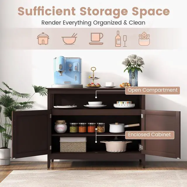 Alt view image 5 of 7 - SlickBlue Modern Practical Wooden Kitchen Lockers with Large Storage Space