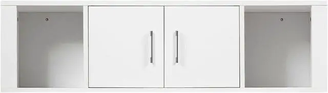 Alt view image 6 of 7 - SlickBlue Wall Mounted Floating 2 Door Desk Hutch Storage Shelves