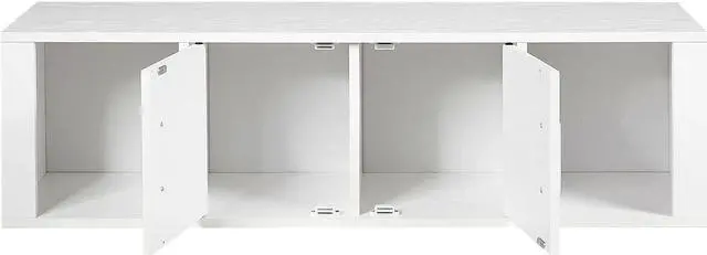 Alt view image 7 of 7 - SlickBlue Wall Mounted Floating 2 Door Desk Hutch Storage Shelves