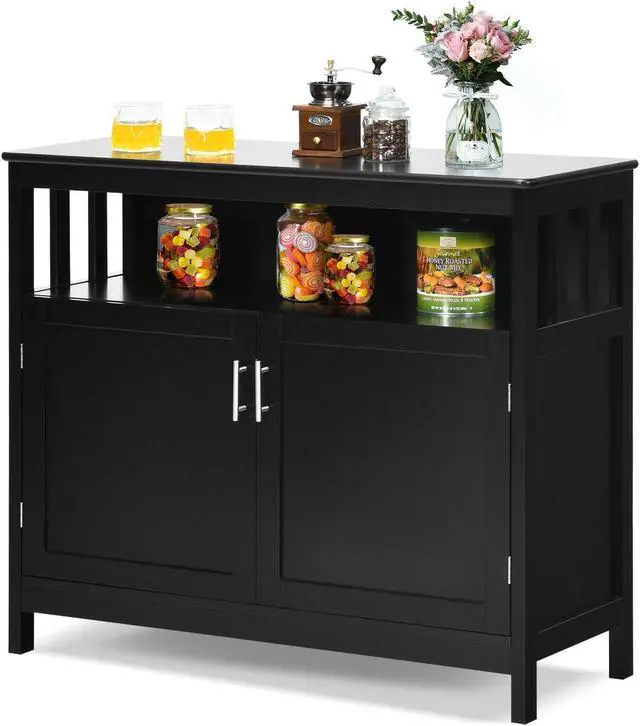 Alt view image 3 of 7 - SlickBlue Kitchen Buffet Server Sideboard Storage Cabinet with 2 Doors and Shelf