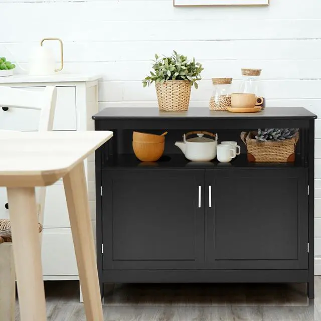 Alt view image 2 of 7 - SlickBlue Kitchen Buffet Server Sideboard Storage Cabinet with 2 Doors and Shelf