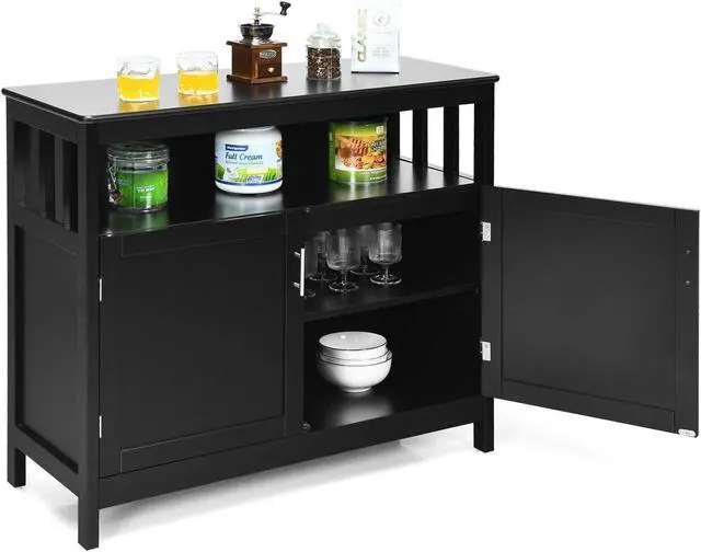 Alt view image 7 of 7 - SlickBlue Kitchen Buffet Server Sideboard Storage Cabinet with 2 Doors and Shelf