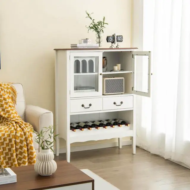 Alt view image 2 of 7 - SlickBlue Sideboard Buffet Cabinet with 2 Tempered Glass Doors
