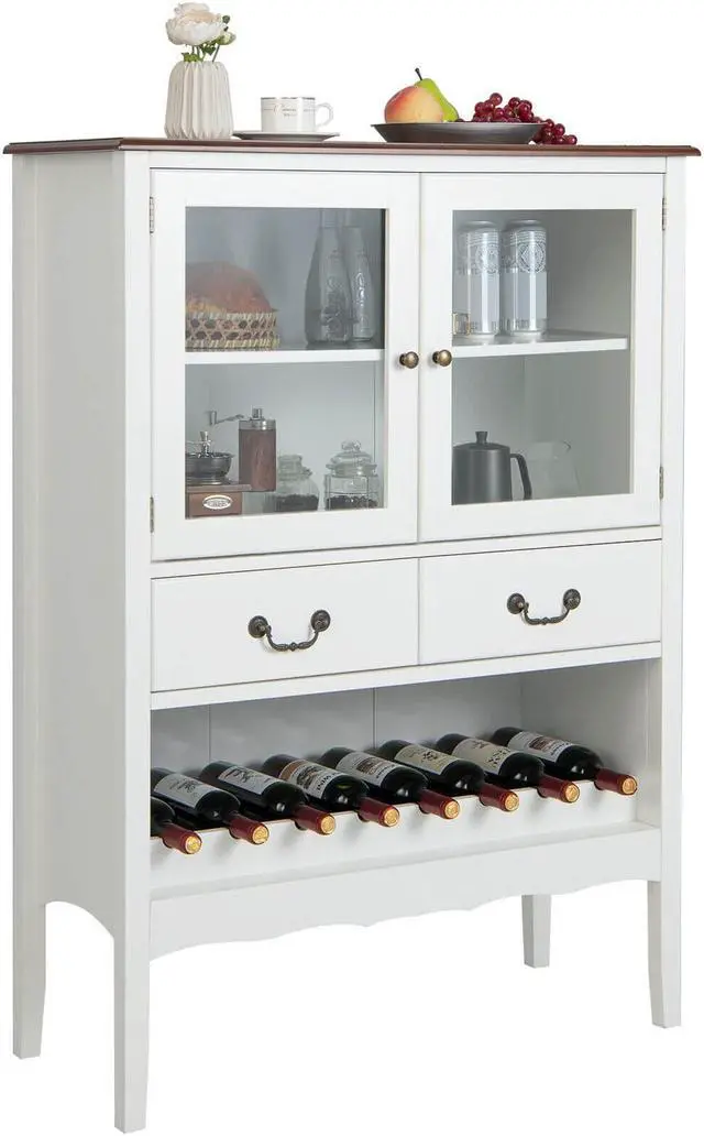 Alt view image 7 of 7 - SlickBlue Sideboard Buffet Cabinet with 2 Tempered Glass Doors