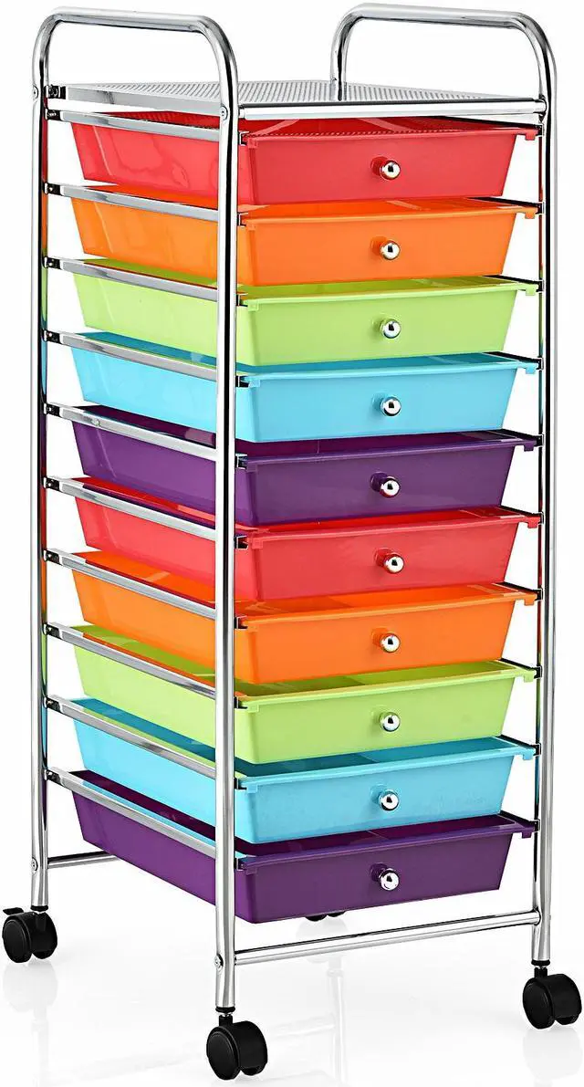 Main image of SlickBlue 10 Drawer Rolling Storage Cart Organizer with 4 Universal Casters