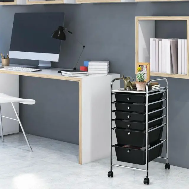Alt view image 2 of 7 - SlickBlue 6 Drawers Rolling Storage Cart Organizer