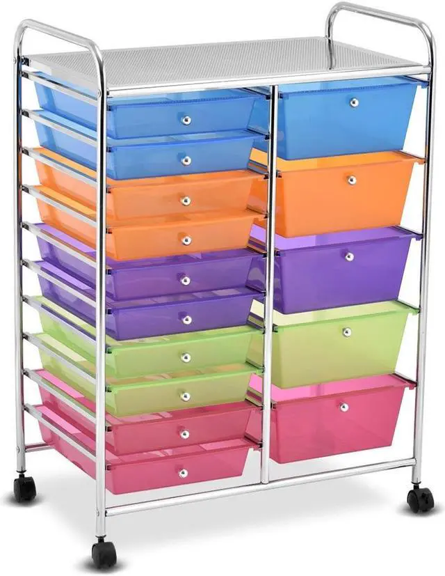 Main image of SlickBlue 15-Drawer Utility Rolling Organizer Cart Multi-Use Storage