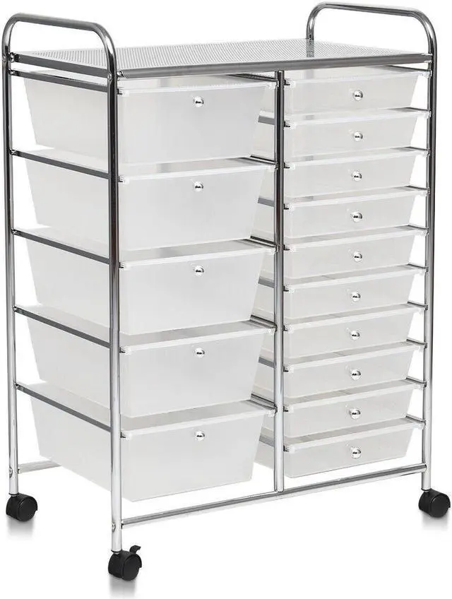Main image of SlickBlue 15-Drawer Utility Rolling Organizer Cart Multi-Use Storage