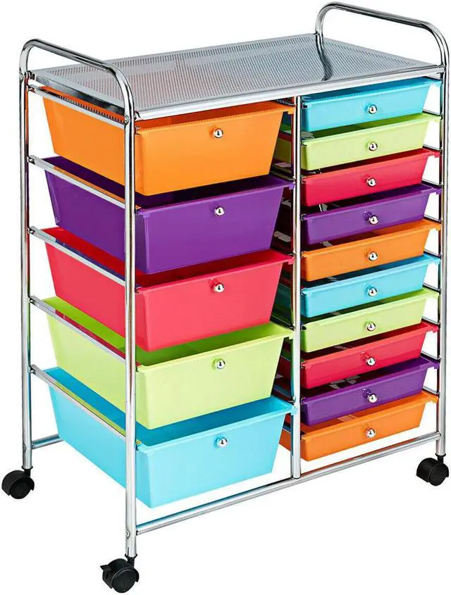 Main image of SlickBlue 15-Drawer Utility Rolling Organizer Cart Multi-Use Storage