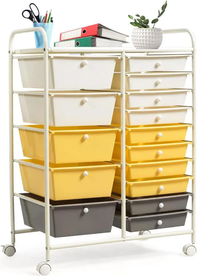 Alt view image 5 of 7 - SlickBlue 15-Drawer Utility Rolling Organizer Cart Multi-Use Storage