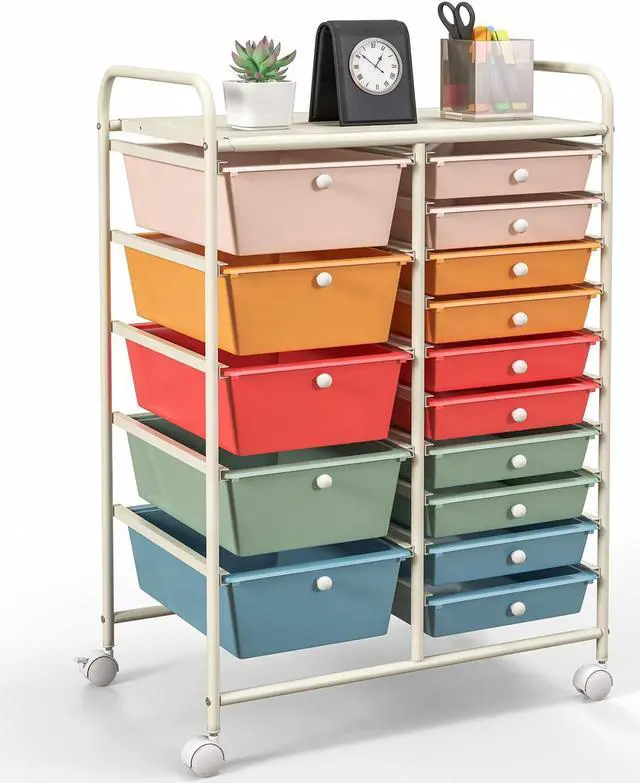 Main image of SlickBlue 15-Drawer Utility Rolling Organizer Cart Multi-Use Storage