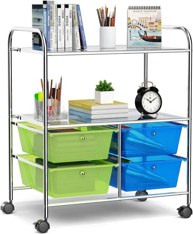 Alt view image 6 of 7 - SlickBlue 4 Drawers Shelves Rolling Storage Cart Rack