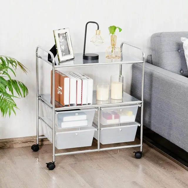 Alt view image 2 of 7 - SlickBlue 4 Drawers Shelves Rolling Storage Cart Rack