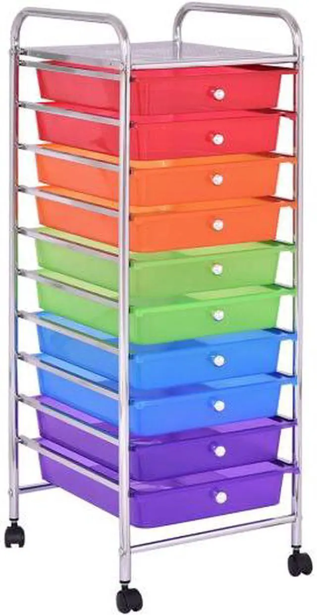 Main image of SlickBlue 10 Drawers Rolling Metal Storage Cart