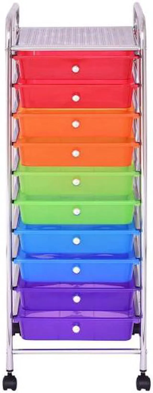 Alt view image 3 of 3 - SlickBlue 10 Drawers Rolling Metal Storage Cart