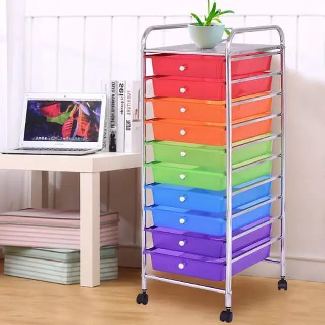 Alt view image 2 of 3 - SlickBlue 10 Drawers Rolling Metal Storage Cart