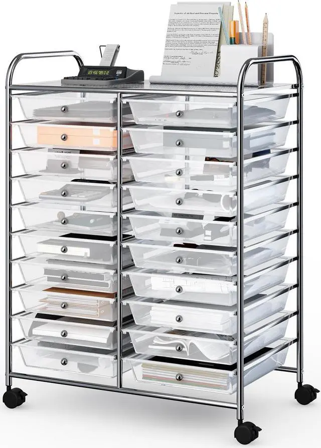 Main image of SlickBlue 20 Drawers Storage Rolling Cart Studio Organizer