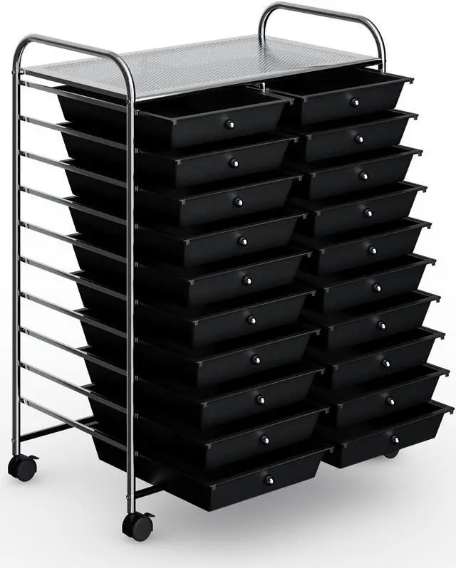 Alt view image 4 of 7 - SlickBlue 20 Drawers Storage Rolling Cart Studio Organizer