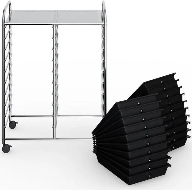 Alt view image 7 of 7 - SlickBlue 20 Drawers Storage Rolling Cart Studio Organizer