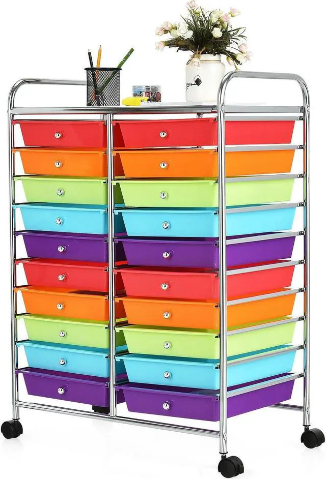 Main image of SlickBlue 20 Drawers Storage Rolling Cart Studio Organizer