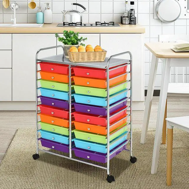 Alt view image 6 of 7 - SlickBlue 20 Drawers Storage Rolling Cart Studio Organizer