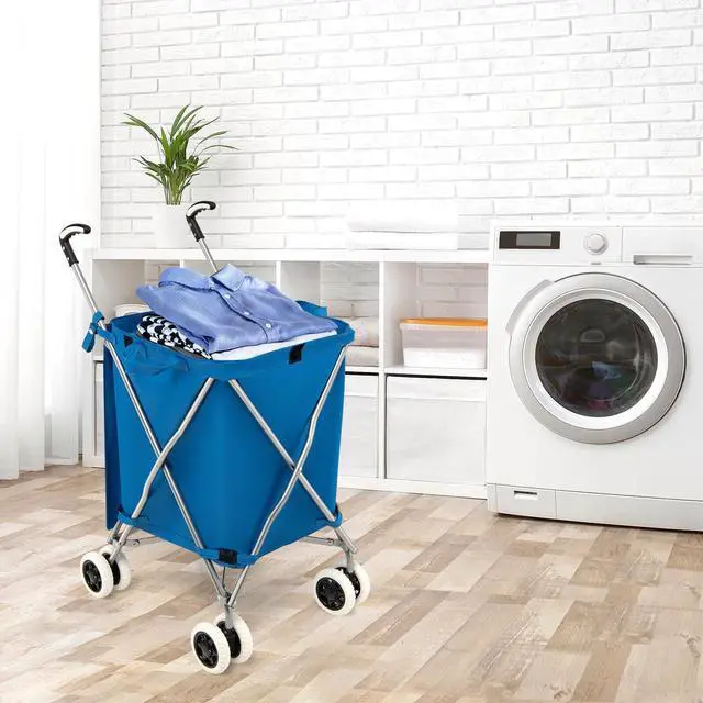 Alt view image 2 of 7 - SlickBlue Folding Shopping Utility Cart with Water-Resistant Removable Canvas Bag