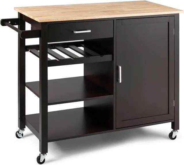 Main image of SlickBlue Kitchen Island Cart Rolling Serving Cart Wood Trolley
