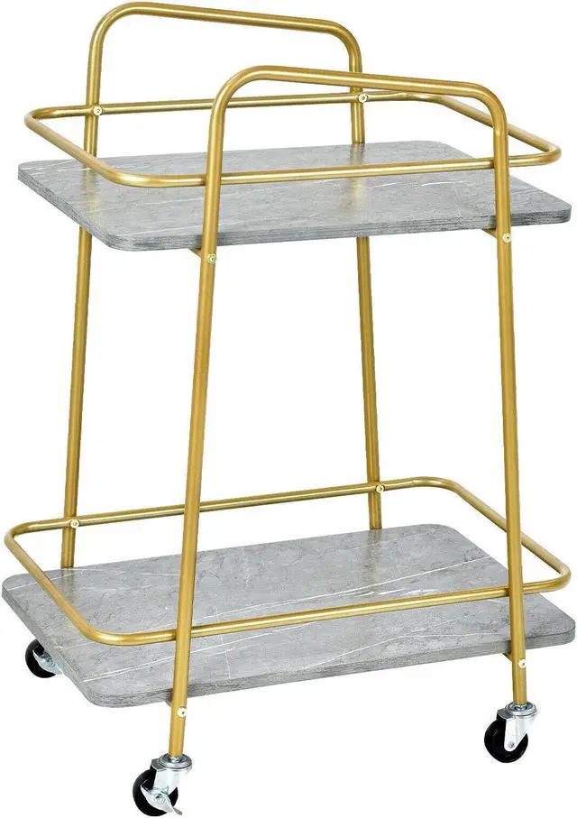 Main image of SlickBlue 2-tier Kitchen Rolling Cart with Steel Frame and Lockable Casters