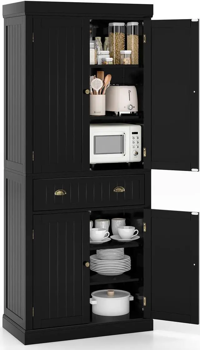 Alt view image 4 of 7 - SlickBlue Cupboard Freestanding Kitchen Cabinet w/ Adjustable Shelves