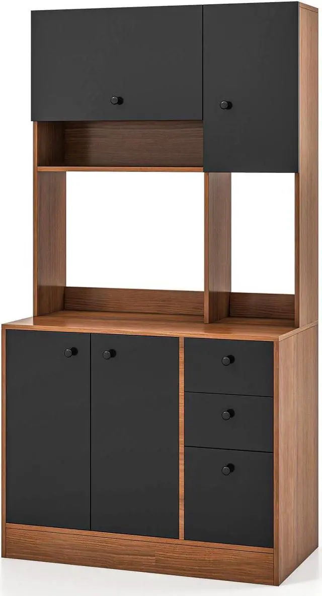 Alt view image 4 of 7 - SlickBlue 71 Inch Kitchen Pantry with 3 Storage Cabinet and 3 Deep Drawers