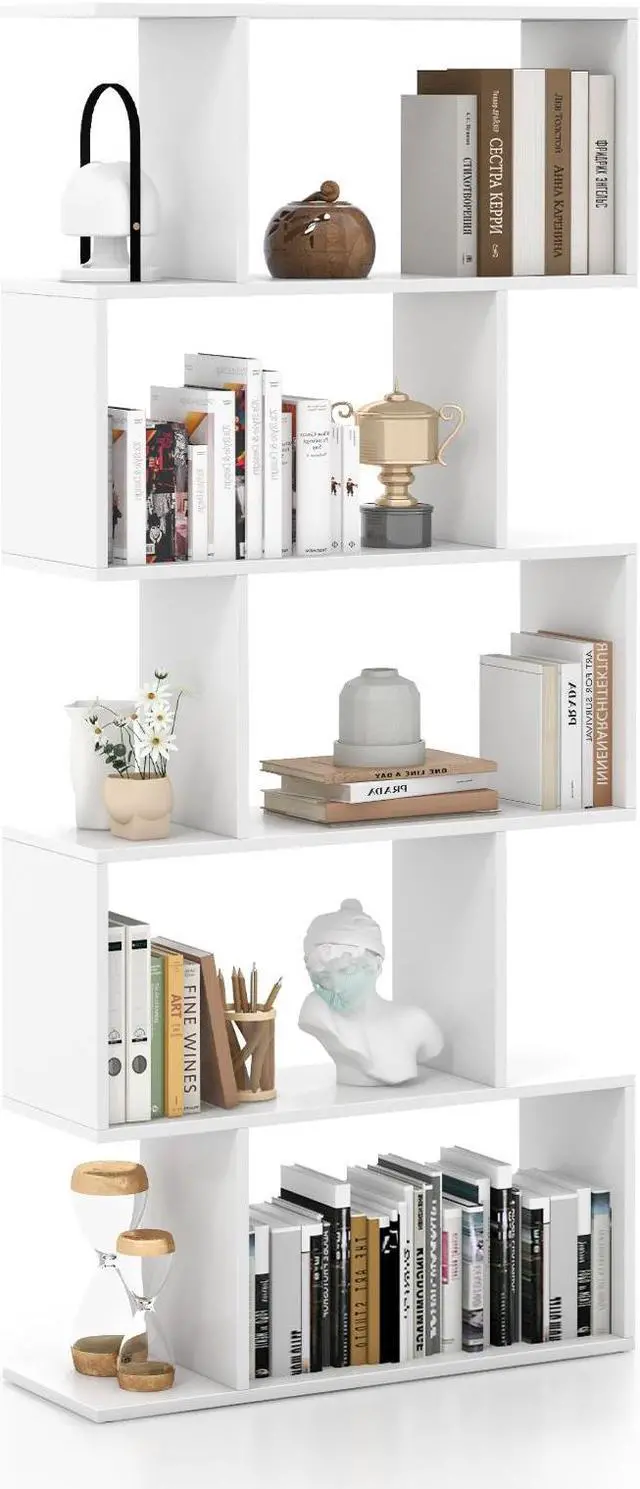 Main image of SlickBlue 5-Tier Bookshelf with Anti-Toppling Device for Living Room Home Office