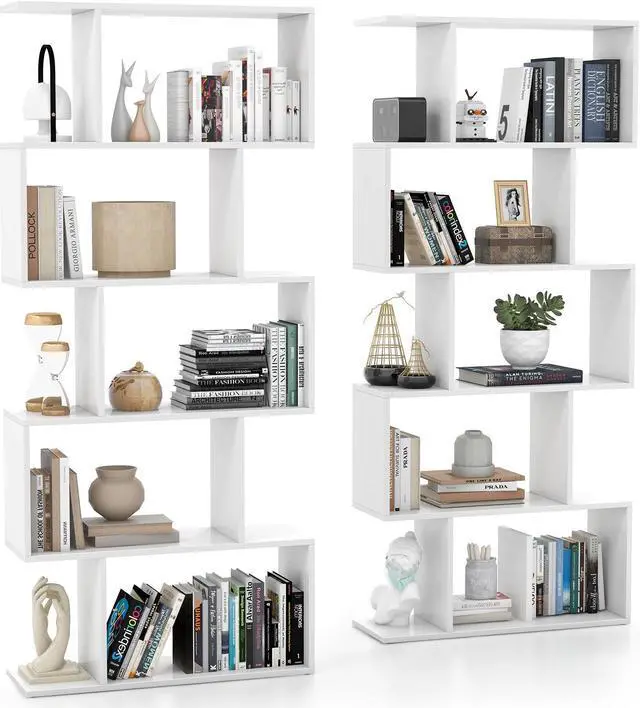 Alt view image 7 of 7 - SlickBlue 5-Tier Bookshelf with Anti-Toppling Device for Living Room Home Office