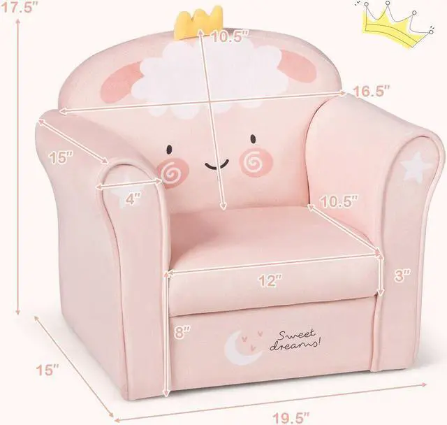 Alt view image 6 of 7 - SlickBlue Kids Lamb Sofa Children Armrest Couch