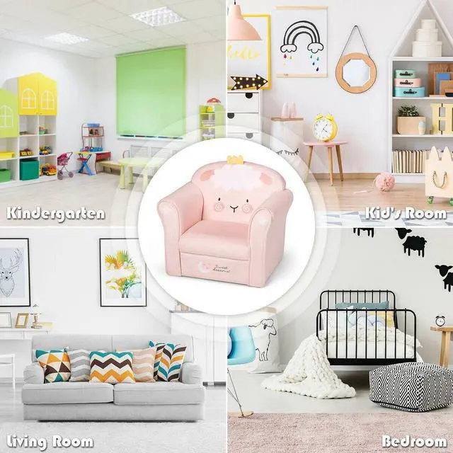 Alt view image 7 of 7 - SlickBlue Kids Lamb Sofa Children Armrest Couch