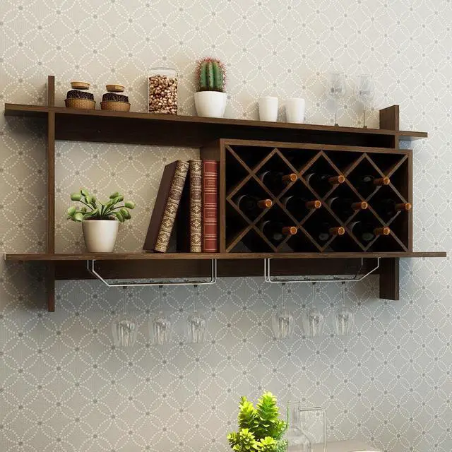 Alt view image 3 of 7 - SlickBlue Wall Mount Wine Rack with Glass Holder & Storage Shelf