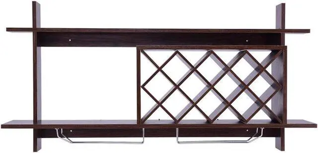 Alt view image 7 of 7 - SlickBlue Wall Mount Wine Rack with Glass Holder & Storage Shelf