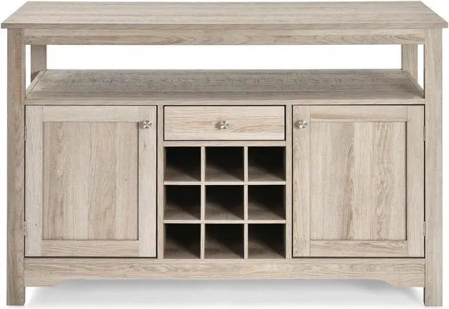 Alt view image 5 of 7 - SlickBlue Server Buffet Sideboard With Wine Rack and Open Shelf