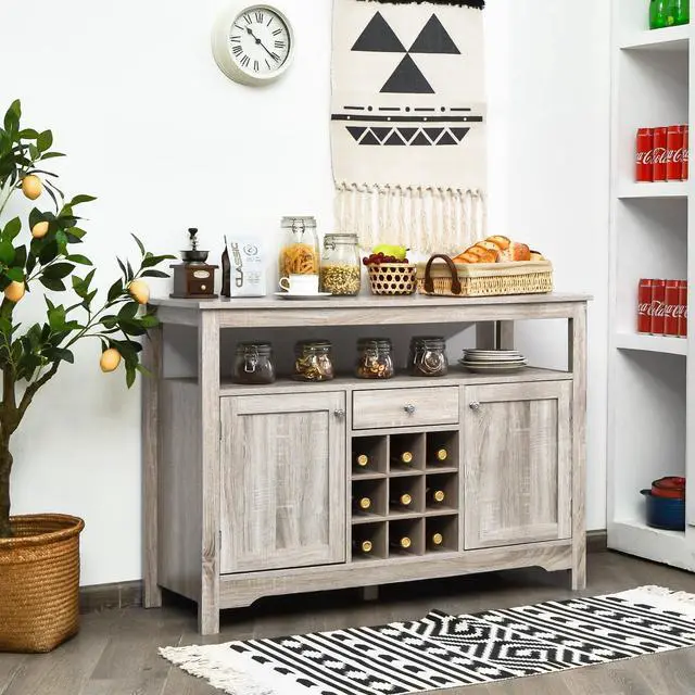 Alt view image 2 of 7 - SlickBlue Server Buffet Sideboard With Wine Rack and Open Shelf