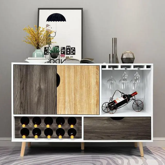 Alt view image 2 of 7 - SlickBlue Mid-Century Buffet Sideboard Wooden Storage Cabinet
