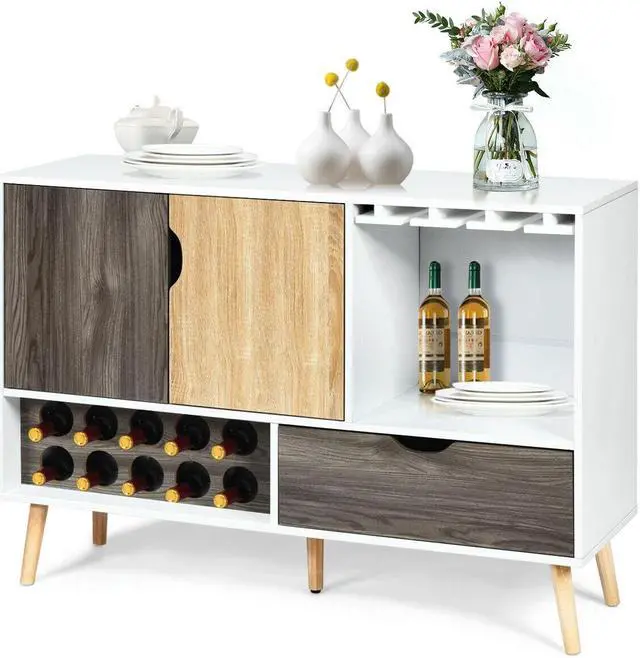 Alt view image 4 of 7 - SlickBlue Mid-Century Buffet Sideboard Wooden Storage Cabinet