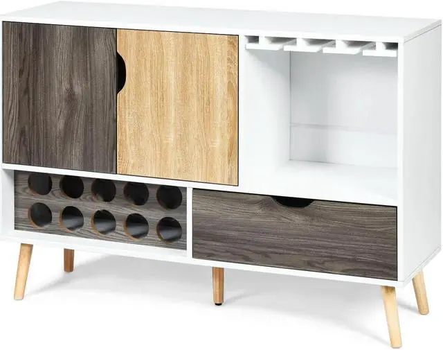 Alt view image 5 of 7 - SlickBlue Mid-Century Buffet Sideboard Wooden Storage Cabinet
