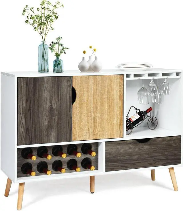 Alt view image 6 of 7 - SlickBlue Mid-Century Buffet Sideboard Wooden Storage Cabinet